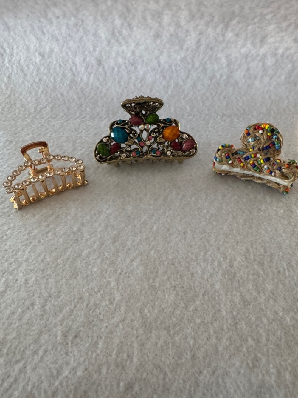 Women’s Multicolor Decorative Hair Claw Clip - Pack of 3